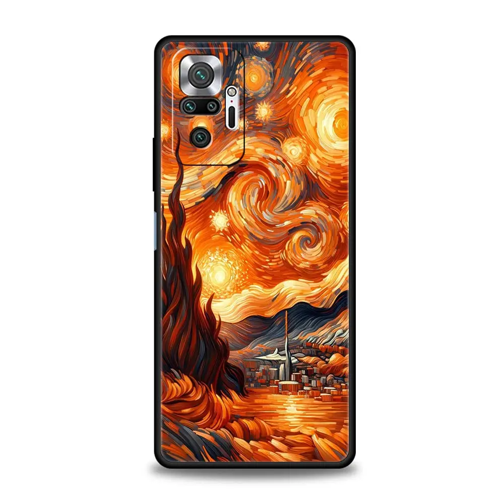 Funda de teléfono con patrón de llama para Xiaomi Redmi Note 14 13 12 5G 11 10 Pro Plus 4G 9S 9 14C 13C 12C 10C 9C 9A funda suave de TPU - imagen 4