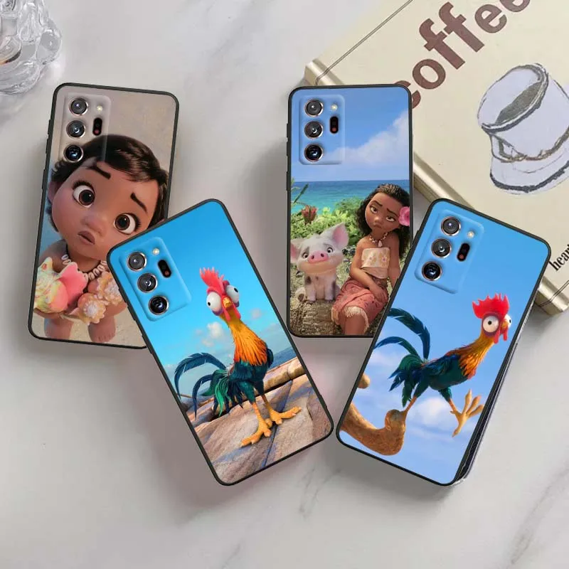 Disney Moana Ocean lindo para Samsung A73 A72 A71 A55 A54 A53 A52 A51 A13 A22 A16 A15 A05s A14 A05 A06 5G funda de teléfono negra