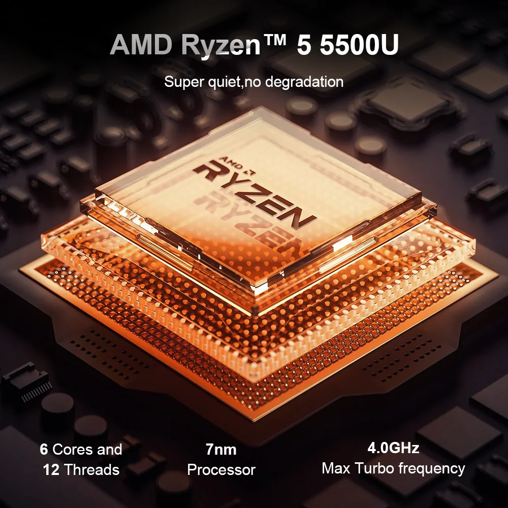 Ninkear-ordenador portátil A15 15,6 "FHD IPS AMD Ryzen™Teclado retroiluminado 5 5500U, ordenador con Windows 11, carga tipo C, 16GB, DDR4, 512GB, SSD - imagen 4