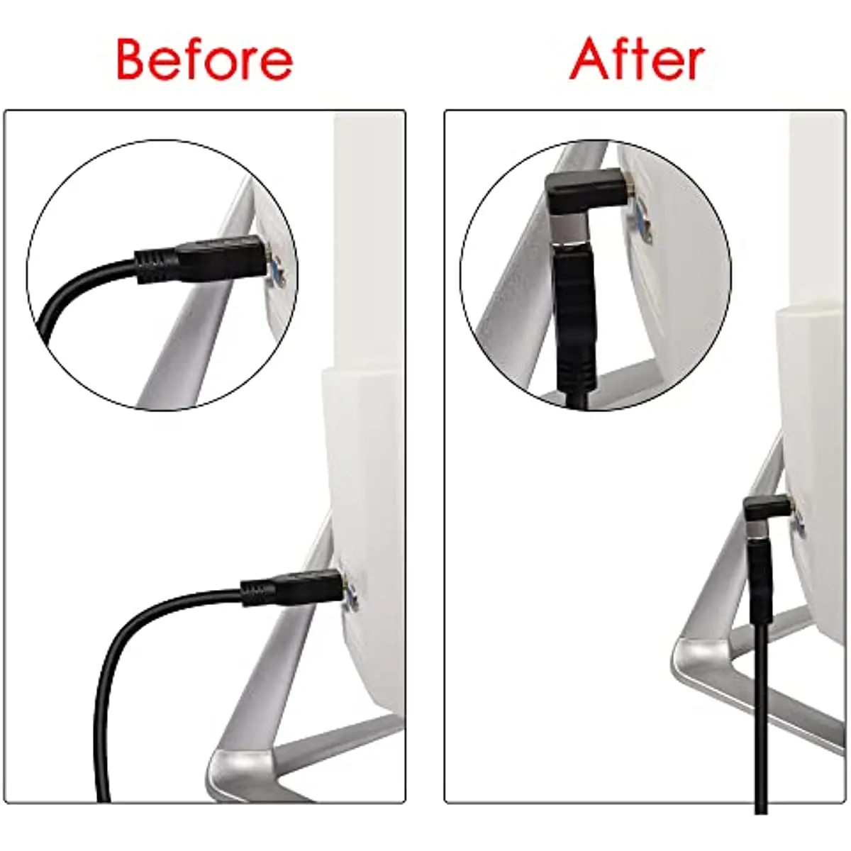 Nku 8K @ 60Hz/4K @ 120Hz HDR 90 grados compatible con HDMI adaptador macho a hembra acoplador extensor en forma de L para ordenador portátil PC Monitor HDTV - imagen 2