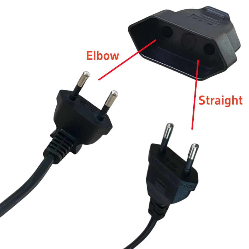 1 unidad CEE7/16 EU 2 clavijas macho a hembra salida dual, cable de extensión de salida de 2 vías Cable divisor de corriente europeo M/F. - imagen 4