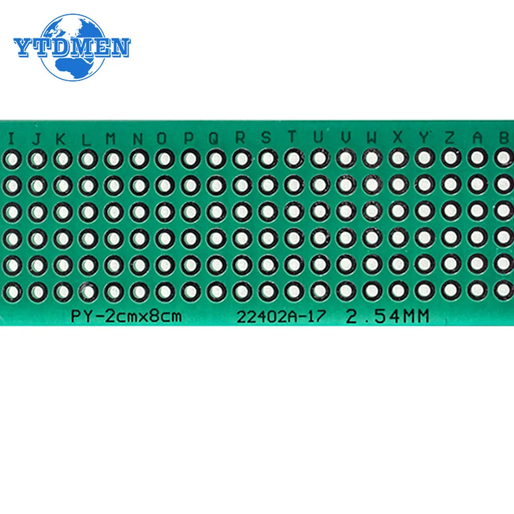 Kit de placa prototipo PCB, placa verde de un solo lado, 2x8CM, 3x7CM, 4x6CM, 5x7CM, 6x8CM, 7x9CM, Universal, 1/5/10/20 piezas placas de circuito - imagen 4