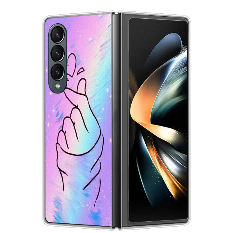 Para Samsung Z Fold 5 funda bonita de moda dura transparente para teléfono Samsung Galaxy Z Fold5 5G ZFold 4 6 5G carcasa protectora ZFold6 - imagen 4