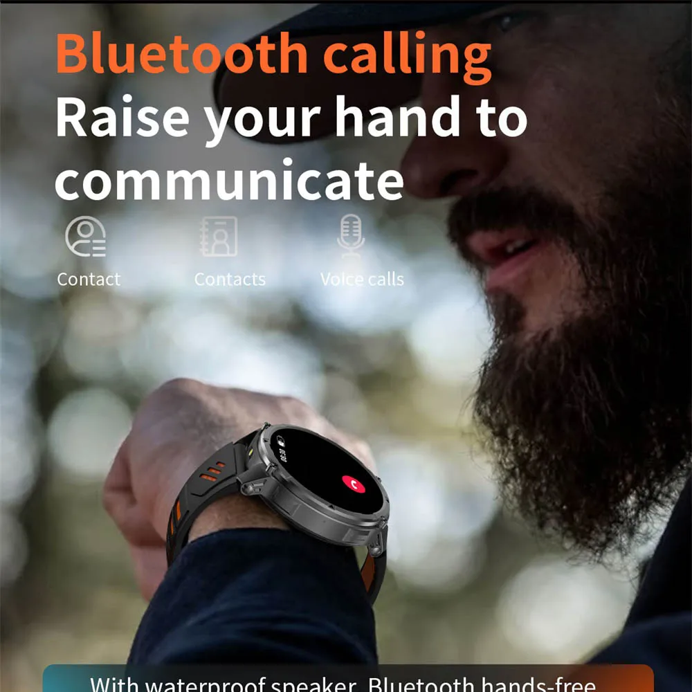 Reloj inteligente de 1,7 pulgadas, batería de 1100mAh, linterna LED, llamada BT, reloj inteligente para exteriores, reloj deportivo para hombres y mujeres, brújula, Monitor de salud, resistente al agua - imagen 3