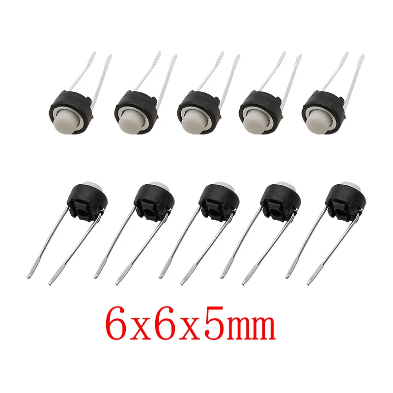 6x6x5mm interruptor táctil de 2 pines Mini Micro botón táctil momentáneo interruptor teclas redondas 6*6*5mm