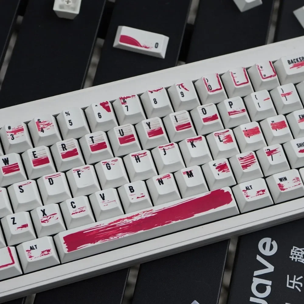Teclas de corrección roja para teclado mecánico, 132 teclas, altura de cereza, sublimación térmica PBT, 61, 68, 87, 98, 104, 108 - imagen 2