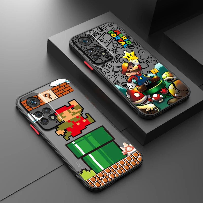 Supers m-marios arte fresco esmerilado translúcido para Redmi Note 13 12S 12T 11 11T 11E 10 10S 9 Pro Plus 5G funda de teléfono suave - imagen 2