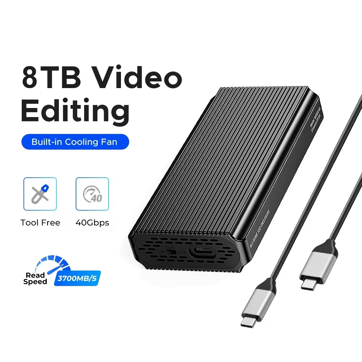 Caja USB 4,0 40Gbps M.2 NVMe SSD Compatible con Thunderbolt 4/3 USB 3,2/3,1/3,0 ASM2464 caja de disco duro externo para PC