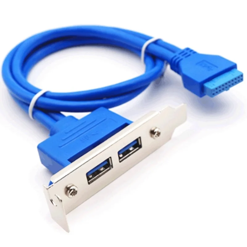 Placa base de ordenador de 0,3 m, Cable deflector de dos puertos hembra de 20 pines a USB3.0 hembra, Cable de expansión de 2 puertos de 19 pines/20 pines a USB3.0 - imagen 2