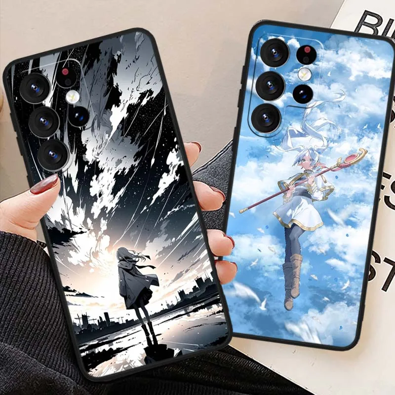 Japón Anime Frieren para Samsung Galaxy Note 20 10 9 8 A24 A34 M13 M31 M32 M52 M62 Ultra Lite funda de teléfono negra - imagen 2