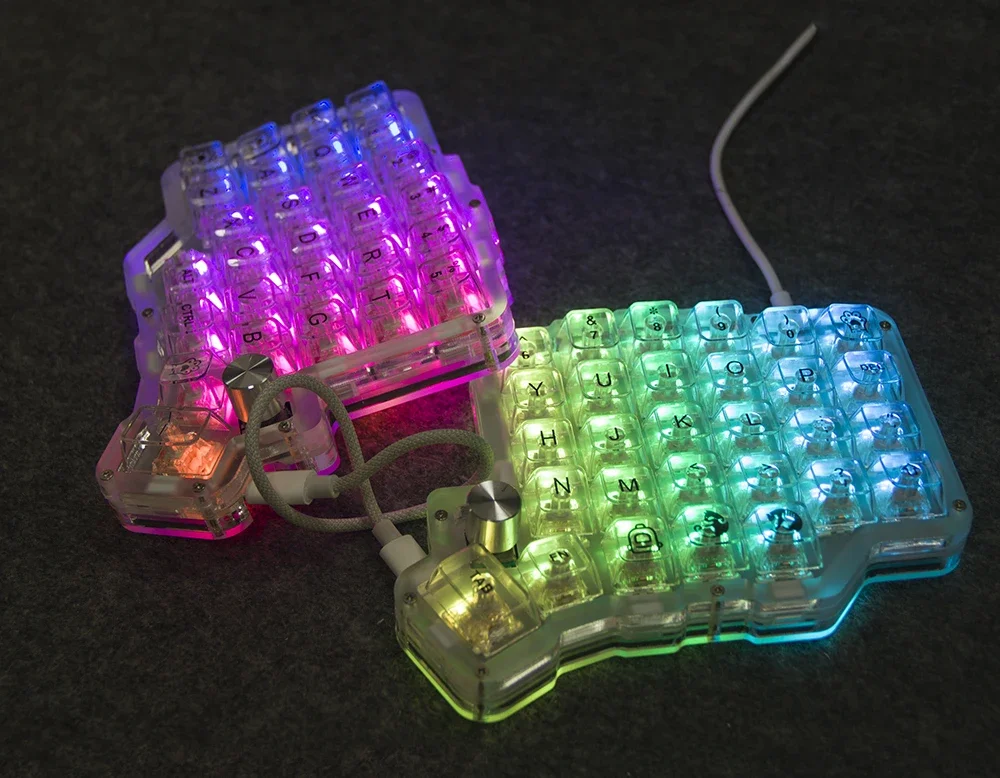 Kit de teclado mecánico dividido, 58 teclas, intercambio en caliente, PC con perilla, placa de posicionamiento personalizada, soporte de junta, VIAL, accesorios para jugadores de PC - imagen 5