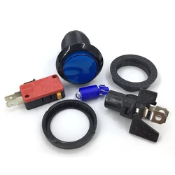 Pulsador Azul 33 mm para Máquina Arcade con Borde Negro
