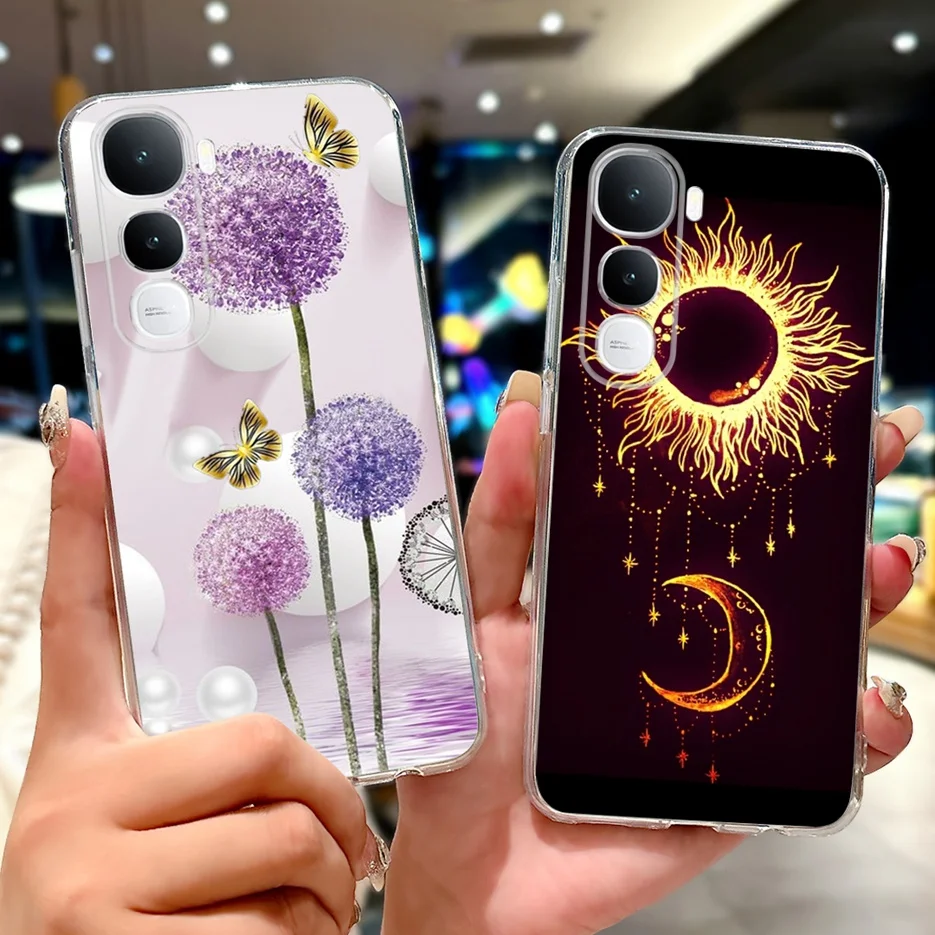 Para Vivo Y400 4G funda VivoY400 V2506 moda gato flores pintado funda de silicona suave funda de teléfono para Vivo Y400 Pro 5G Fundas bolsas - imagen 4