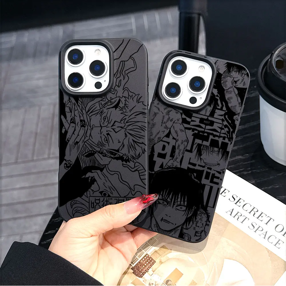 Nueva funda de teléfono suave de silicona mate de lujo de Anime Jujutsu Kaisen para iPhone 16 15 14 Plus 13 12 11 Mini Pro X XS Max 8 Plus