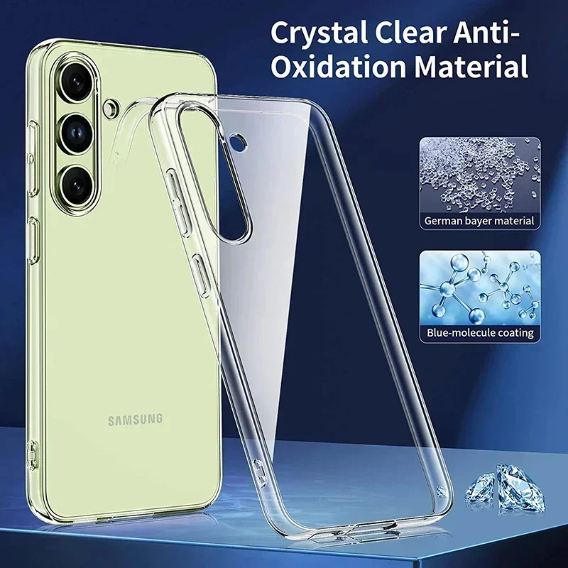 Funda de teléfono transparente de alta calidad para Samsung Galaxy A04, A04E, A04S, A14, A24, A34, A54, 4G, 5G, Funda de TPU suave, Funda transparente a prueba de golpes - imagen 2