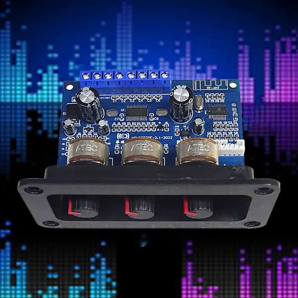 Placa amplificadora de Audio con Bluetooth 2,1, 5,0 canales, 2x25W + 50W, Subwoofer, Clase D, Kit de placa amplificadora con Cable DC hembra + AUX - imagen 2