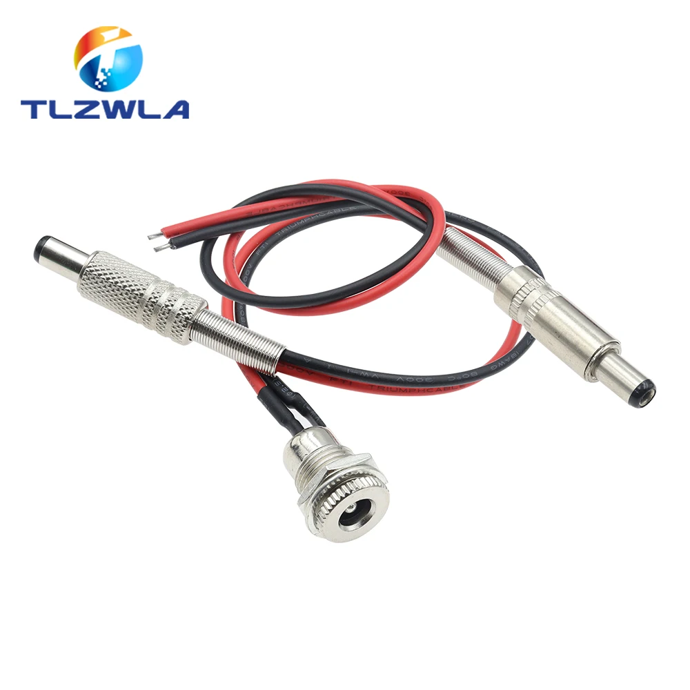 1 Uds DC099 5,5x2,1mm 5,5x2,5mm toma de corriente CC adaptador de conector hembra roscado con cables de 20AWG DC-099 10CM 20CM - imagen 3