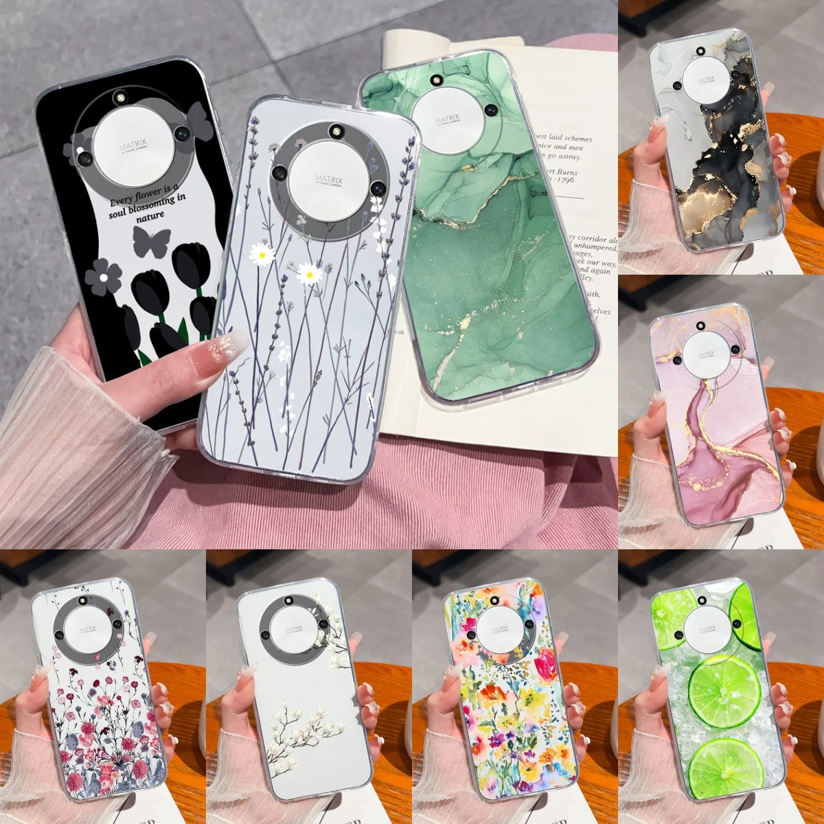 Para Honor X9A Magic 5 Lite 5G X40 funda transparente degradado Simple para Honor Magic5 Lite fundas traseras de teléfono anticaída de TPU suave