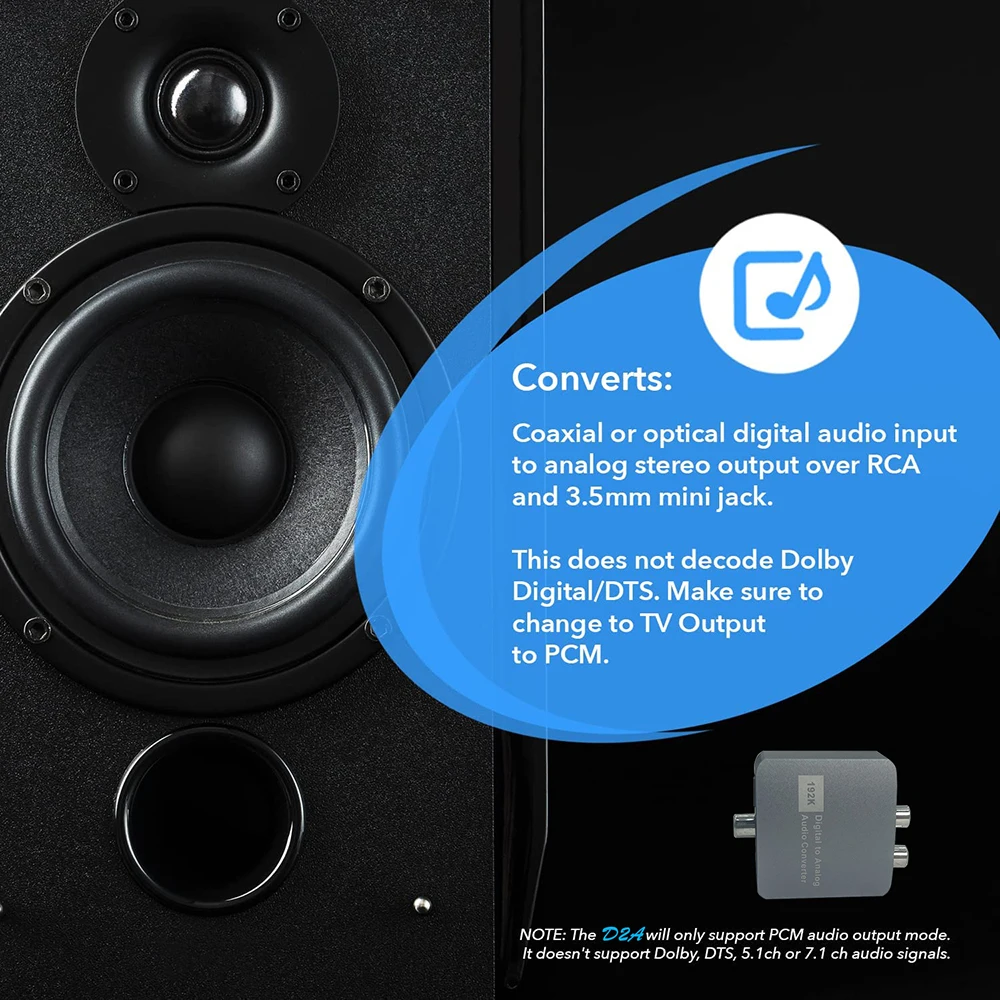 Convertidor de Audio Digital a analógico DAC, convertidor de audio coaxial toslink a analógico L/R con 3,5mm para PS4 HDTV - imagen 5