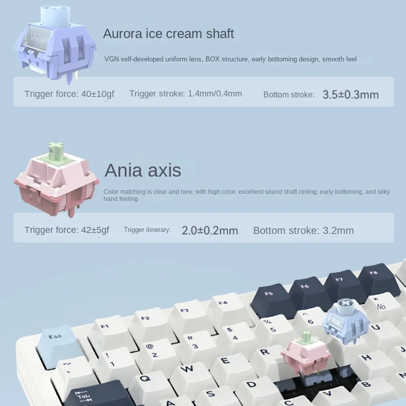 VGNS99 Bluetooth, tres modos, intercambiable en caliente, estructura de junta ranurada de una sola tecla, Teclado mecánico personalizado, Teclado mecánico de 98 teclas - imagen 2