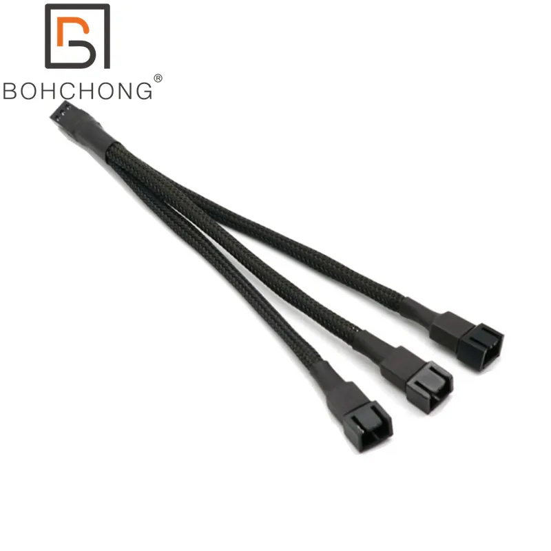 Adaptador de enfriador de Cable divisor de ventilador PWM, adaptador macho a hembra de 3 pines y 4 pines a Cable divisor de 2, 3, 4, Cable de alimentación de extensión de ventilador de CPU y PC