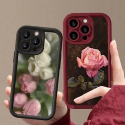 Funda iPhone Silicona Rosa Floral Antigolpes