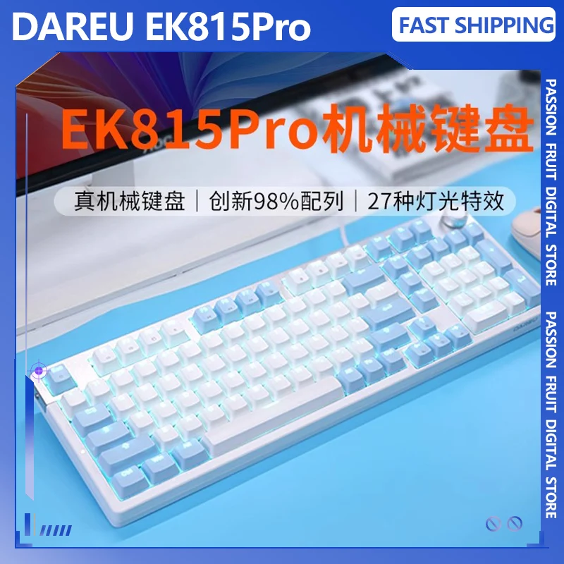 DAREU EK815PRO Teclado mecánico para juegos, portátil, oficina, teclado con cable, tablero de posicionamiento de polímero, carcasa, teclado USB para juegos, regalo - imagen 2