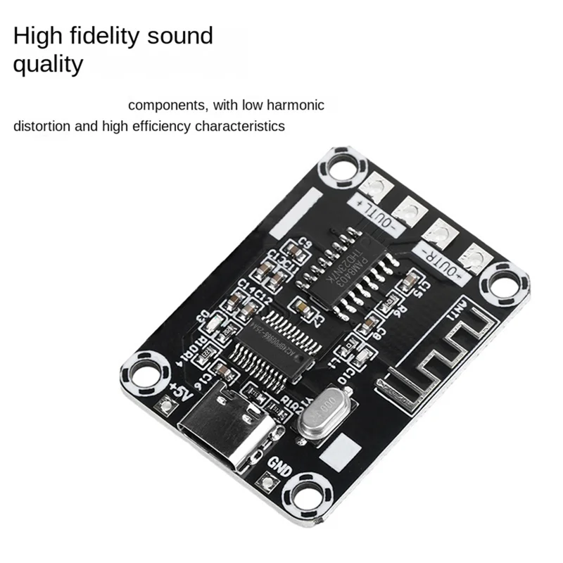 Placa amplificadora Digital Bluetooth PAM8403, Mini carcasa DC5V, módulo de placa amplificadora USB de 5W alimentado por TYPE-C - imagen 2