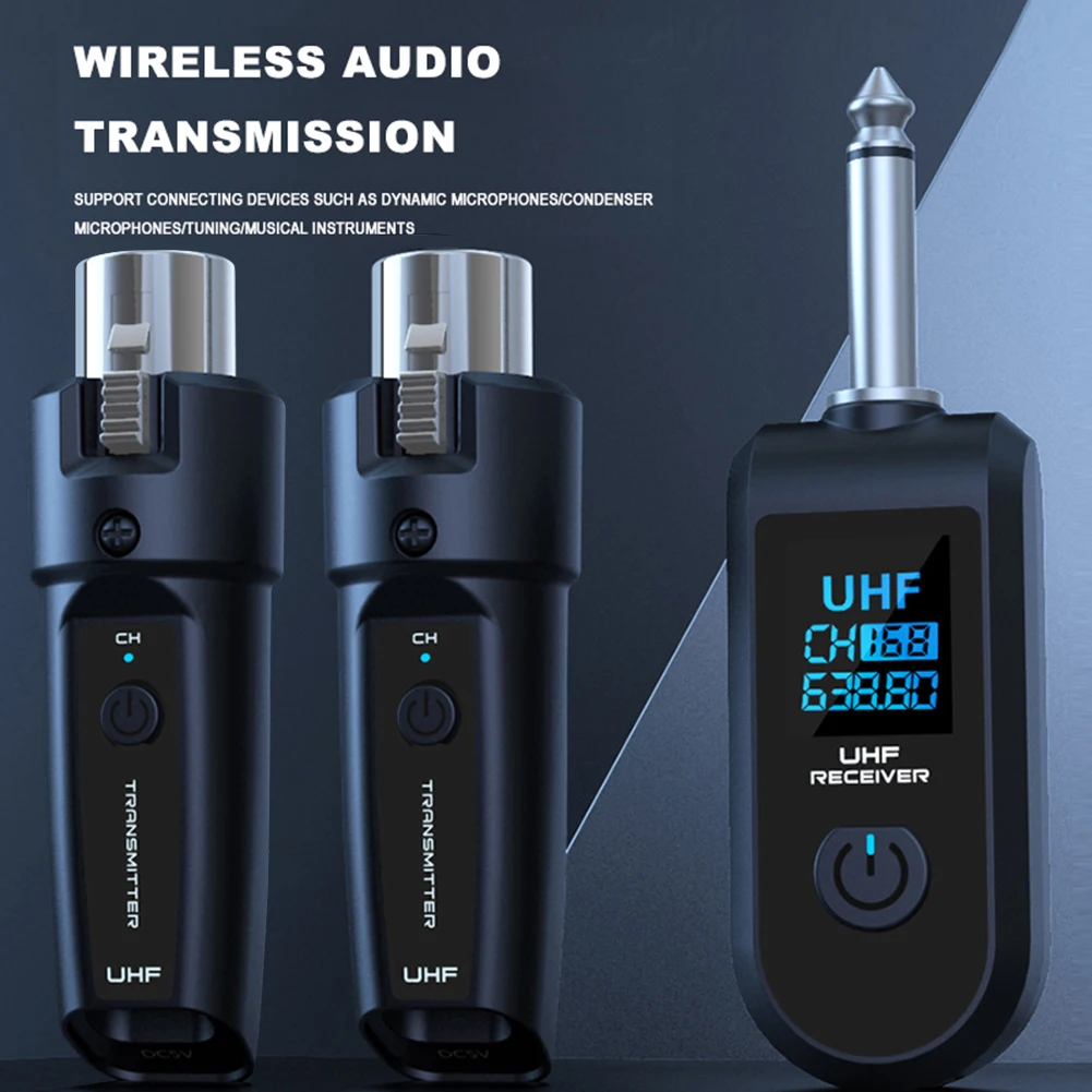 Convertidor de micrófono inalámbrico XLR o 6,5, transmisor y receptor, sistema para micrófono dinámico, guitarra eléctrica, Bas - imagen 2