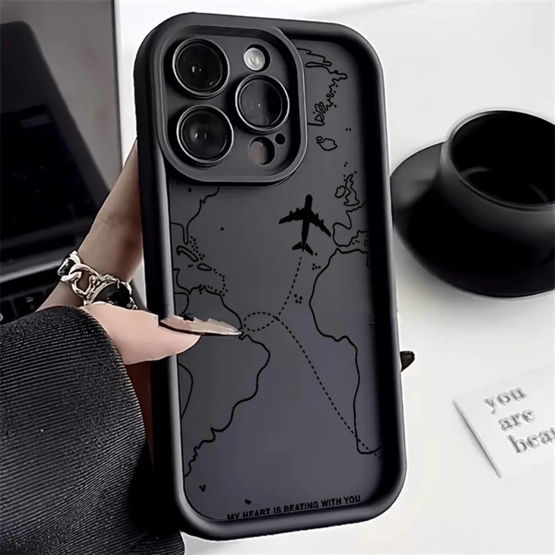 Funda de teléfono de silicona inspirada en viajes para iPhone 16 15 Pro Max 14 13 12 11 Pro 7 8 16 Plus XS X XR SE2 - imagen 2