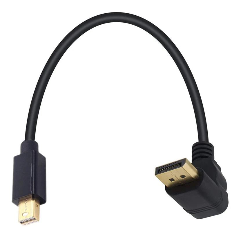 Cable Mini DP de 90 grados de 30cm, Cable de enchufe 4K, puerto de visualización a mini adaptador de Cable Displayport para PC, Cable Digital HDTV Viedo - imagen 3