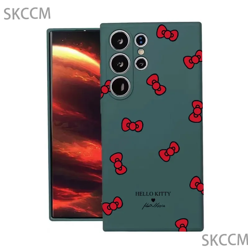 Samrio Hello Kitty KT cabeza arco funda de teléfono para Samsung Galaxy S24 Ultra S23FE S22 S20 Plus A15 A35 A50 A54 A55 A71 A72 A73 - imagen 5