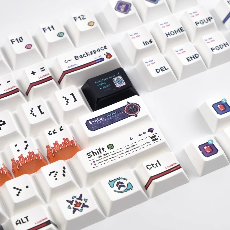 Teclado mecánico, juego completo grande de teclas, sublimación PBT personalizada, perfil de cereza, teclas brillantes, se adaptan a ejes magnéticos cruzados - imagen 4