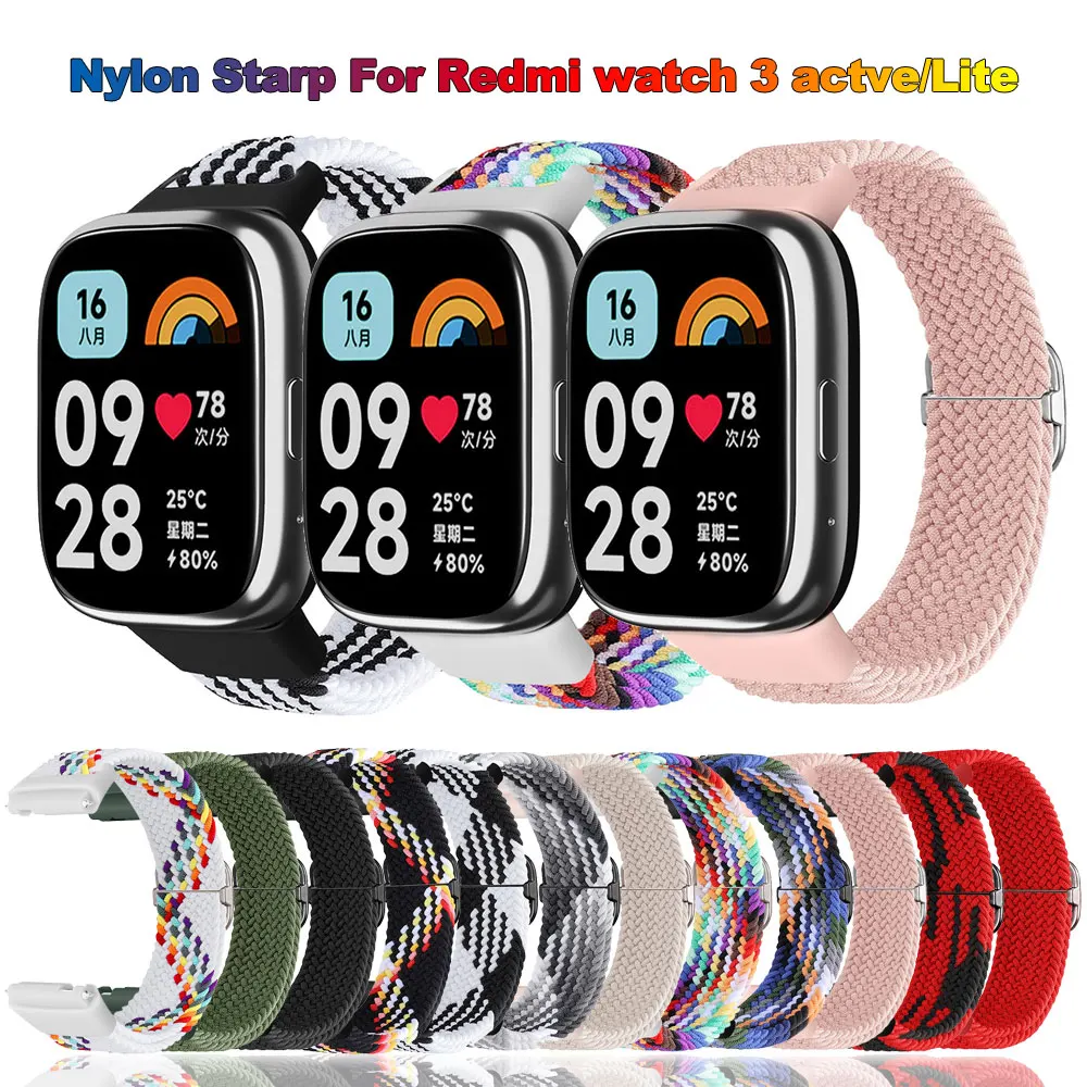 Correa de nailon para reloj Xiaomi Redmi Watch 3, accesorios de correas activas, correa de repuesto deportiva transpirable para Redmi 3 Lite
