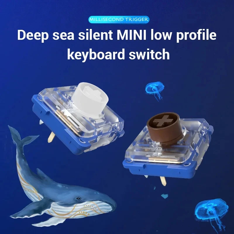 Kailh Deep Sea-interruptor de teclado silencioso de perfil bajo, interruptor de teclado mecánico para aterrizaje de ballena de isla de aguas profundas, MINI 1353Hitbox