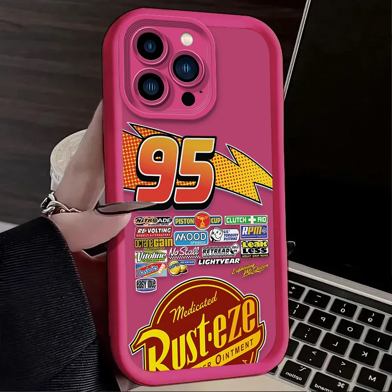 Funda Cars Lightning McQueen 95 para iPhone 15 16 13 14 12 11 Pro Max X XS X S Max XR SE 2020 7 8 Plus, funda de silicona a prueba de golpes - imagen 5