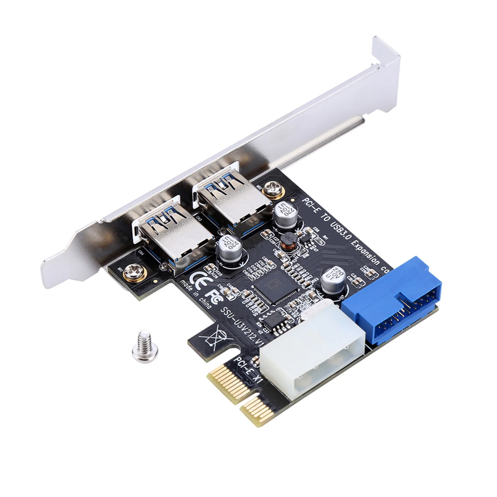 Adaptador de tarjeta de expansión PCIE a USB3.0 con módulo de expansión de interfaz frontal de 19 pines para Windows XP 32/64 para Windows 7 8 10 - imagen 4