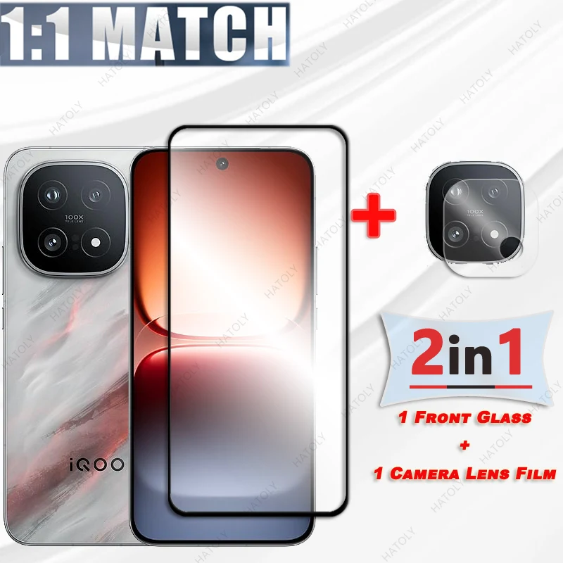 Para vivo iQOO 15 Protector de pantalla de vidrio para vivo iQOO 15 película 5G borde negro película protectora Protector de lente de cámara para iQOO 15 - imagen 2