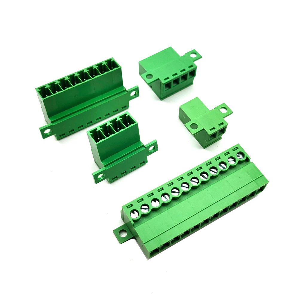 Conector de bloque de terminales de tornillo tipo tope aéreo, paso de 3,81mm, con orificios de fijación de instalación, 2P-12P para 28-16AWG, 10 Uds. - imagen 3