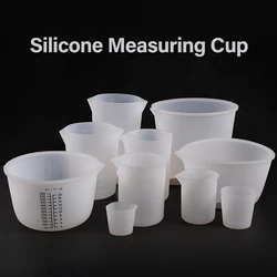 Taza medidora de silicona transparente con escala, tazas separadoras de calidad alimentaria, herramientas para hacer joyas, resina epoxi, 30-1000ml, 1 ud.