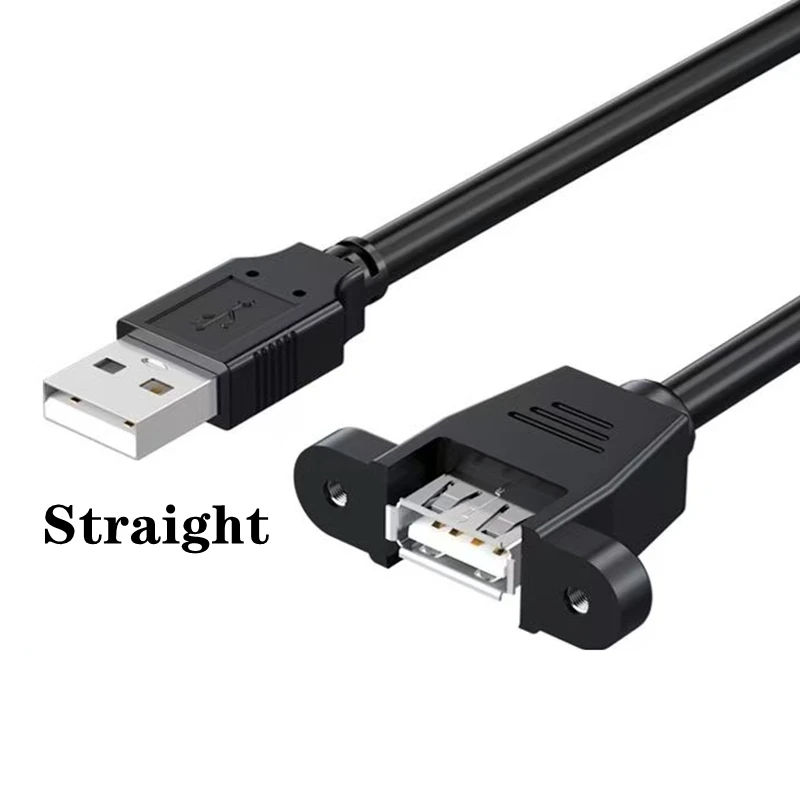 Cable mini USB 2,0 de extensión macho a hembra, ángulo recto, 90 grados, con orificio para tornillo de montaje en panel, cable de extensión para ordenador - imagen 3