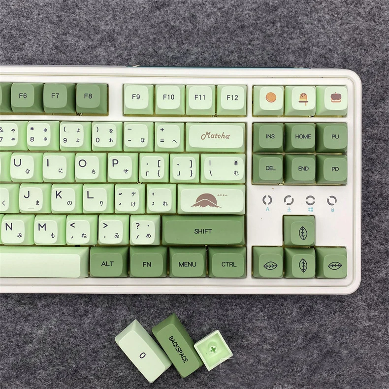 Teclas verdes Matcha de 124 teclas, perfil XDA, PBT, para teclado mecánico MX Switch, inglés, japonés, personalizadas, DIY - imagen 4