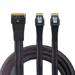 Cable SAS Slimline SFF-8654 8I a 2x SFF-8654 4I Antidesalineación