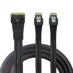 Cable SAS Slimline SFF-8654 8I a 2x SFF-8654 4I Antidesalineación