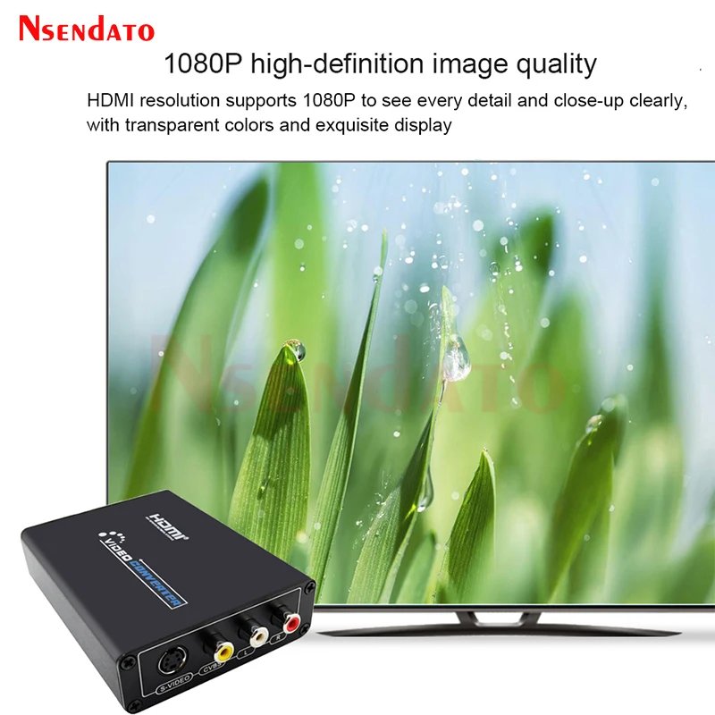 Convertidor HDMI a 3 RCA CVBS S Video AV Audio, convertidor AV S Video a HDMI PAL/NTSC Switch Switcher Adaptor para TV Blue-Ray DVD - imagen 4