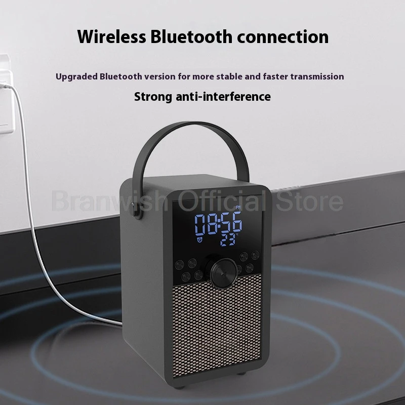 Altavoces Bluetooth 2 en 1 5,1, 5W, 3 pulgadas, caja de sonido de rango completo, altavoz EQ, reloj, Radio FM, pantalla de temperatura para el hogar y al aire libre - imagen 5