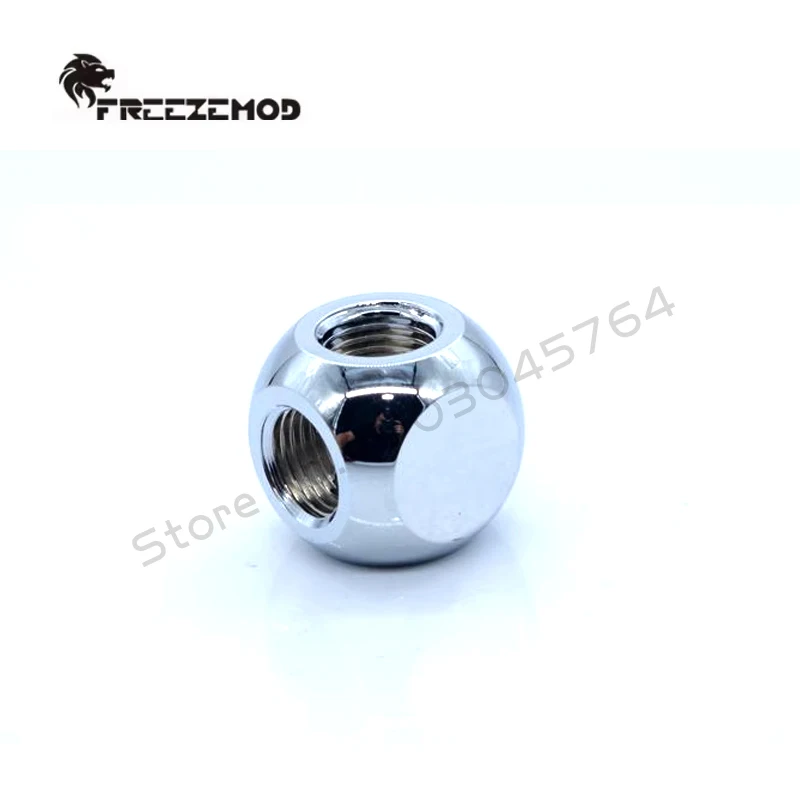 FREEZEMOD cubo de refrigeración por agua Tee-3 divisor en forma de T G1/4''X3 vías rosca interna, negro blanco plata HDTD-3STB - imagen 3