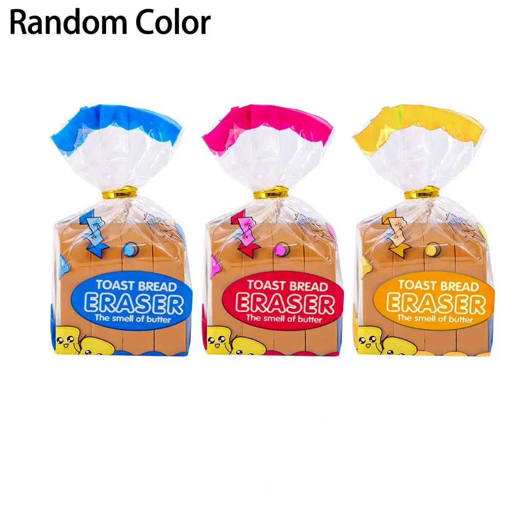 Gomas de borrar creativas para niños, borradores de comida ligeros, bonitos dibujos animados, ecológicos, forma de pan tostado, Kawaii, para hacer tareas - imagen 3