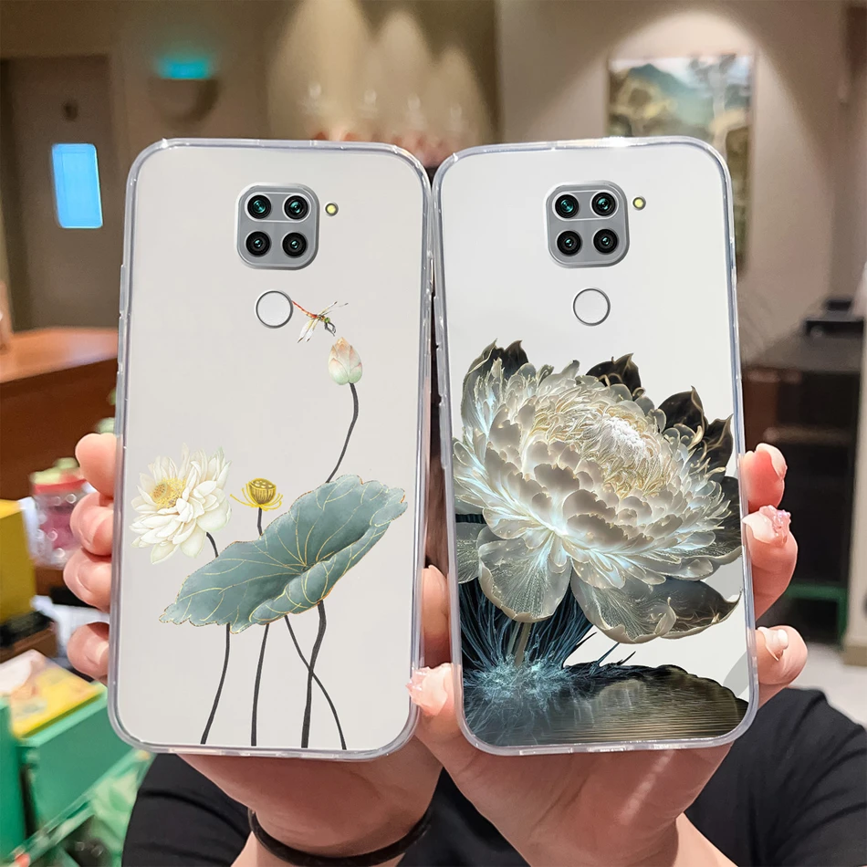 Para Redmi 10X Pro 4G 5G Funda con patrones de flores de la suerte Funda de teléfono antideslizante transparente para Redmi10X parachoques de silicona TPU suave y delgado - imagen 3