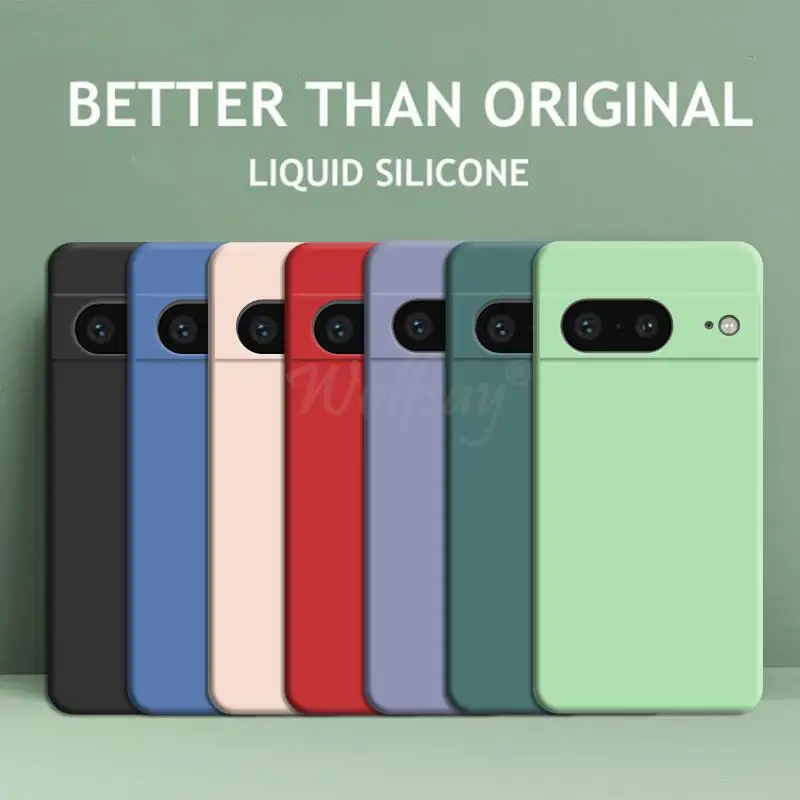Para Google Pixel 8 funda protectora de goma de silicona líquida funda de teléfono Google Pixel 8 Pro 7A 7 6A 6 Pro funda TPU Pixel 8 Pro